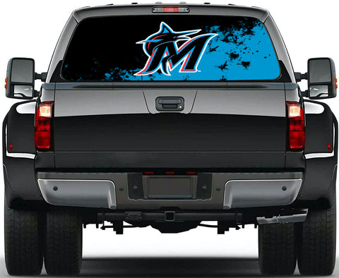 Miami Marlins MLB Truck SUV Decals Paste Film Stickers Rear Window