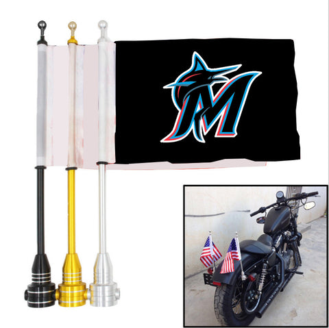 Miami Marlins MLB Motocycle Rack Pole Flag