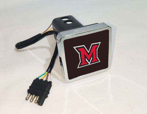 Miami (OH) RedHawks NCAA Hitch Cover LED Brake Light for Trailer