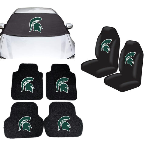 Michigan State Spartans NCAA Car Front Windshield Cover Seat Cover Floor Mats