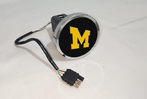 Michigan Wolverines NCAA Hitch Cover LED Brake Light for Trailer
