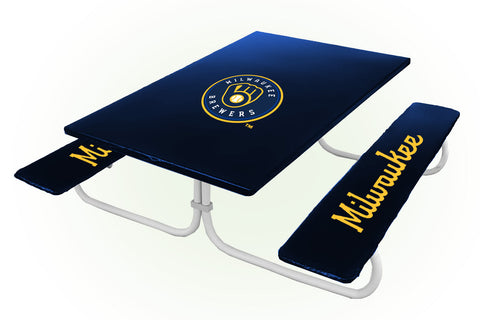 Milwaukee Brewers MLB Picnic Table Bench Chair Set Outdoor Cover