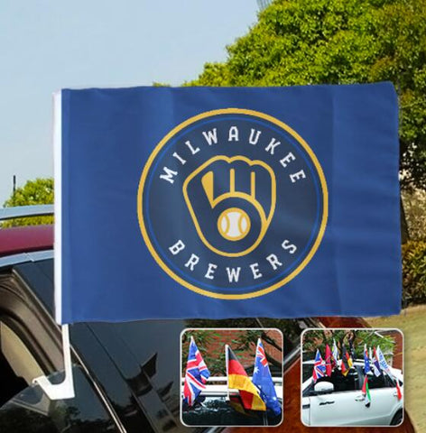 Milwaukee Brewers MLB Car Window Flag