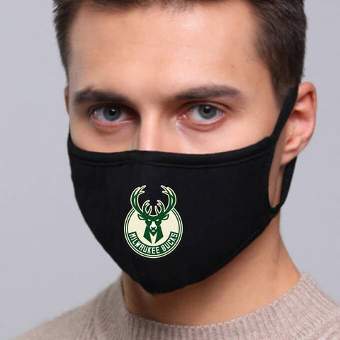 Milwaukee Bucks NBA Face Mask Cotton Guard Sheild 2pcs