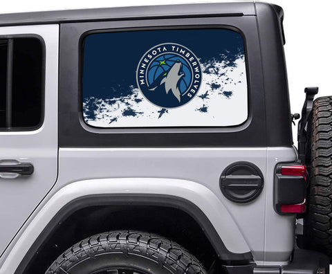 Minnesota Timberwolves NBA Rear Side Quarter Window Vinyl Decal Stickers Fits Jeep Wrangler