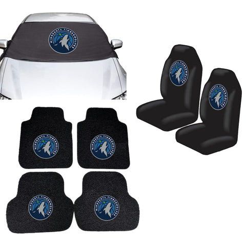Minnesota Timberwolves NBA Car Front Windshield Cover Seat Cover Floor Mats