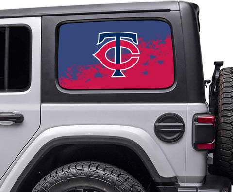Minnesota Twins MLB Rear Side Quarter Window Vinyl Decal Stickers Fits Jeep Wrangler