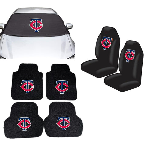 Minnesota Twins MLB Car Front Windshield Cover Seat Cover Floor Mats