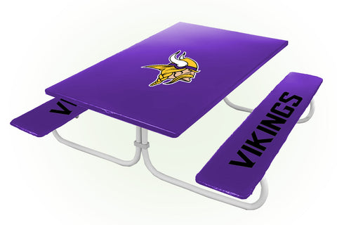 Minnesota Vikings NFL Picnic Table Bench Chair Set Outdoor Cover
