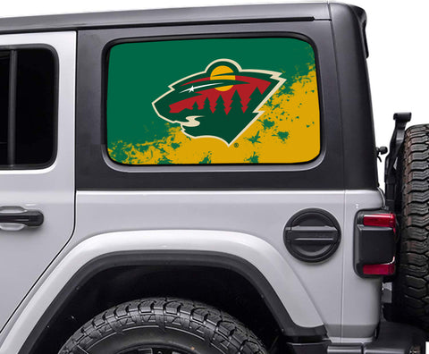 Minnesota Wild NHL Rear Side Quarter Window Vinyl Decal Stickers Fits Jeep Wrangler