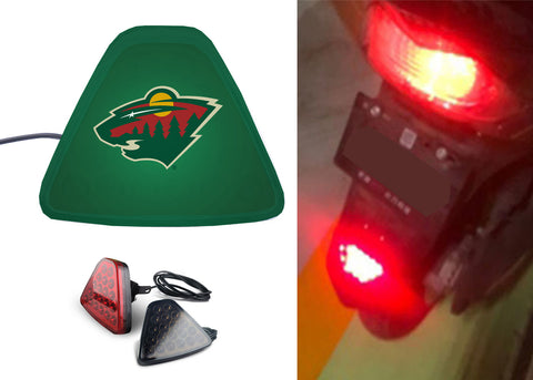 Minnesota Wild NHL Car Motorcycle tail light LED brake flash Pilot rear