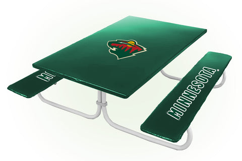 Minnesota Wild NHL Picnic Table Bench Chair Set Outdoor Cover
