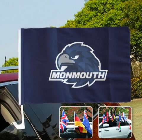 Monmouth Hawks NCAAB Car Window Flag