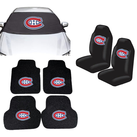 Montreal Canadiens NHL Car Front Windshield Cover Seat Cover Floor Mats