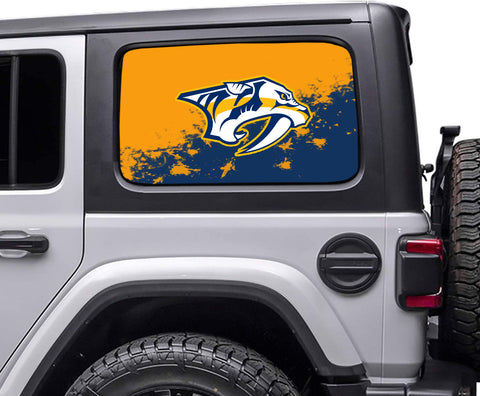 Nashville Predators NHL Rear Side Quarter Window Vinyl Decal Stickers Fits Jeep Wrangler