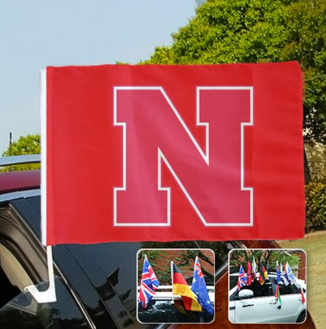 Nebraska Cornhuskers NCAAB Car Window Flag