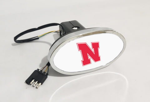 Nebraska Cornhuskers NCAA Hitch Cover LED Brake Light for Trailer