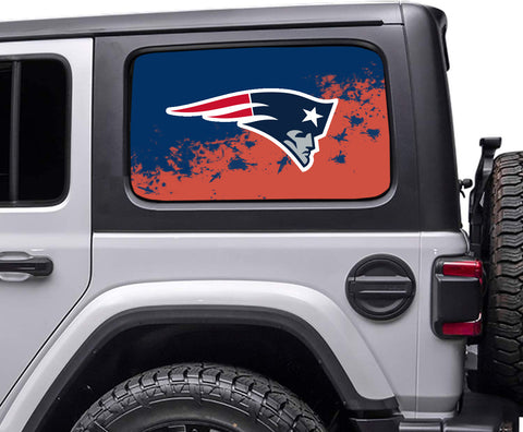 New England Patriots NFL Rear Side Quarter Window Vinyl Decal Stickers Fits Jeep Wrangler