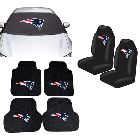 New England Patriots NFL Car Front Windshield Cover Seat Cover Floor Mats