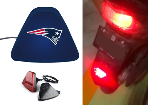 New England Patriots NFL Car Motorcycle tail light LED brake flash Pilot rear