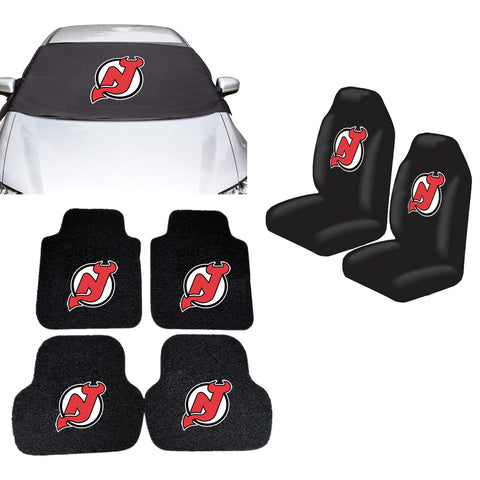 New Jersey Devils NHL Car Front Windshield Cover Seat Cover Floor Mats