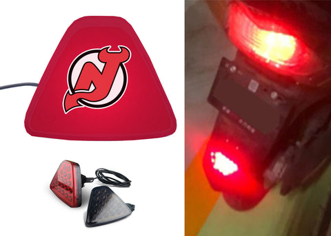 New Jersey Devils NHL Car Motorcycle tail light LED brake flash Pilot rear