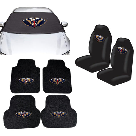 New Orleans Pelicans NBA Car Front Windshield Cover Seat Cover Floor Mats