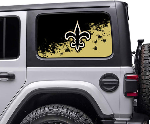 New Orleans Saints NFL Rear Side Quarter Window Vinyl Decal Stickers Fits Jeep Wrangler