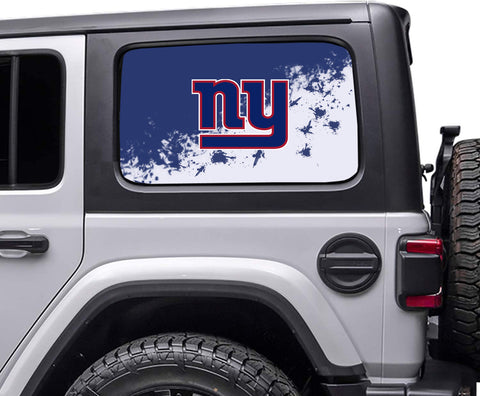 New York Giants NFL Rear Side Quarter Window Vinyl Decal Stickers Fits Jeep Wrangler