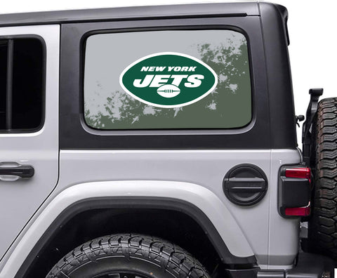 New York Jets NFL Rear Side Quarter Window Vinyl Decal Stickers Fits Jeep Wrangler