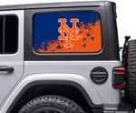 New York Mets MLB Rear Side Quarter Window Vinyl Decal Stickers Fits Jeep Wrangler