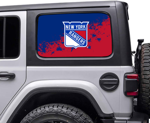 New York Rangers NHL Rear Side Quarter Window Vinyl Decal Stickers Fits Jeep Wrangler
