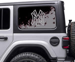 New York Yankees MLB Rear Side Quarter Window Vinyl Decal Stickers Fits Jeep Wrangler