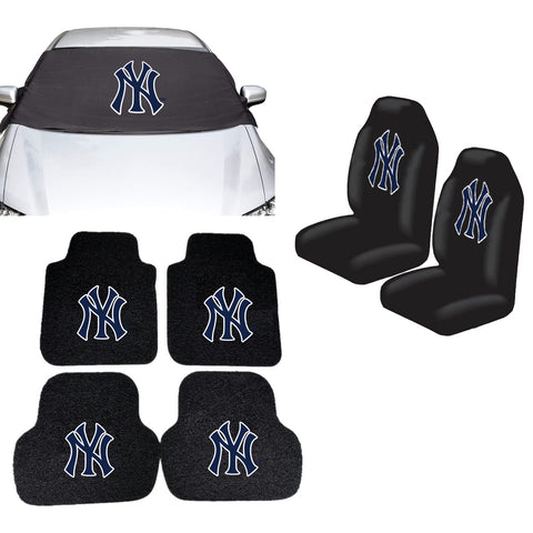 New York Yankees MLB Car Front Windshield Cover Seat Cover Floor Mats