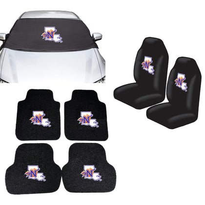 Northwestern State Demons NCAA Car Front Windshield Cover Seat Cover Floor Mats