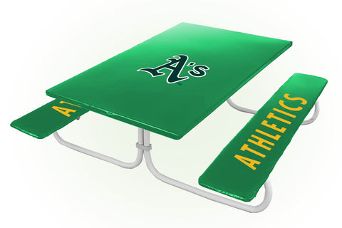 Oakland Athletics MLB Picnic Table Bench Chair Set Outdoor Cover