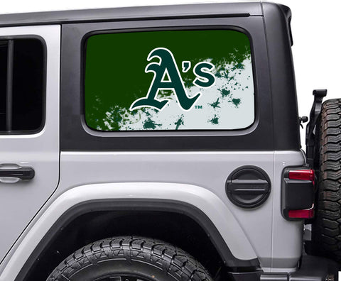 Oakland Athletics MLB Rear Side Quarter Window Vinyl Decal Stickers Fits Jeep Wrangler