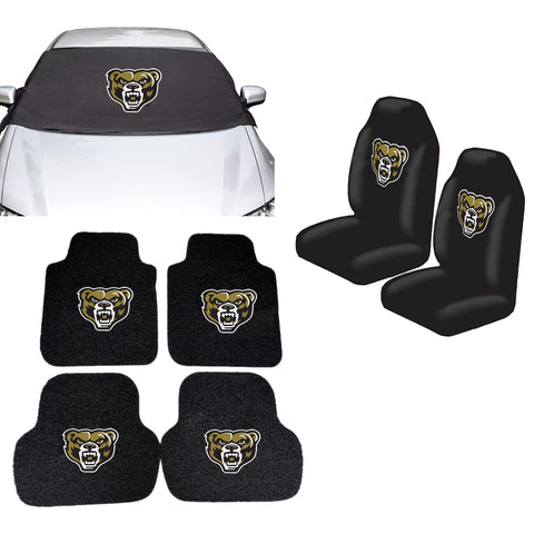 Oakland Golden Grizzlies NCAA Car Front Windshield Cover Seat Cover Floor Mats