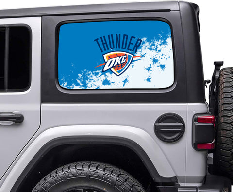Oklahoma City Thunder NBA Rear Side Quarter Window Vinyl Decal Stickers Fits Jeep Wrangler