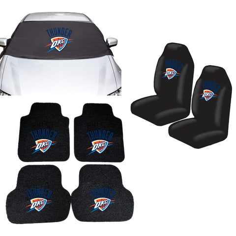 Oklahoma City Thunder NBA Car Front Windshield Cover Seat Cover Floor Mats
