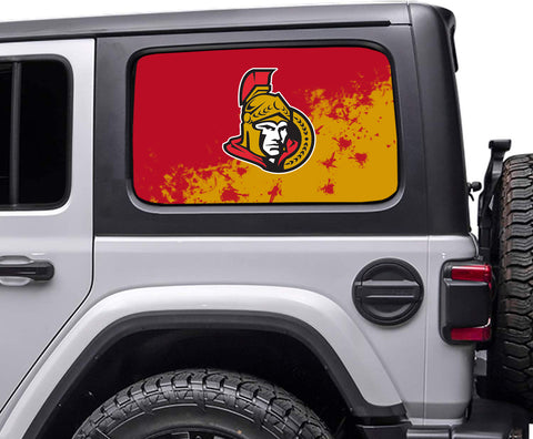 Ottawa Senators NHL Rear Side Quarter Window Vinyl Decal Stickers Fits Jeep Wrangler