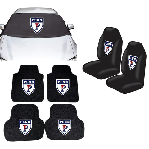 Penn Quakers NCAA Car Front Windshield Cover Seat Cover Floor Mats