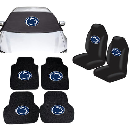 Penn State Nittany Lions NCAA Car Front Windshield Cover Seat Cover Floor Mats