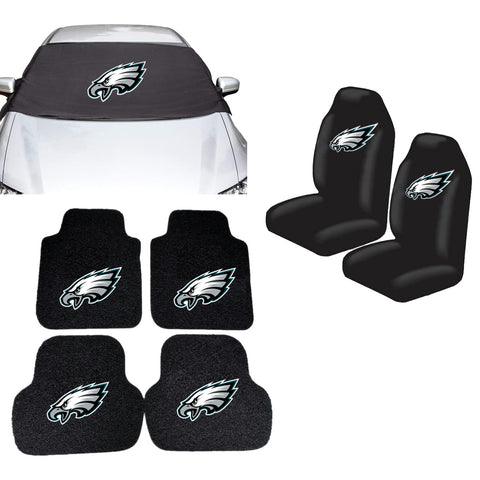 Philadelphia Eagles NFL Car Front Windshield Cover Seat Cover Floor Mats
