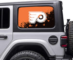 Philadelphia Flyers NHL Rear Side Quarter Window Vinyl Decal Stickers Fits Jeep Wrangler