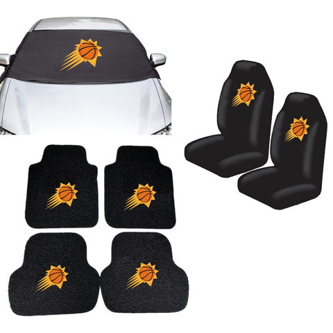 Phoenix Suns NBA Car Front Windshield Cover Seat Cover Floor Mats