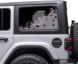 Portland Trail Blazers NBA Rear Side Quarter Window Vinyl Decal Stickers Fits Jeep Wrangler