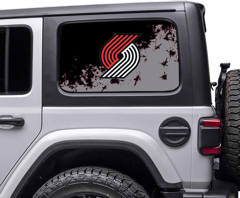 Portland Trail Blazers NBA Rear Side Quarter Window Vinyl Decal Stickers Fits Jeep Wrangler