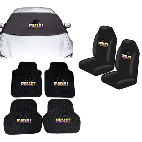 Prairie View A&M Panthers NCAA Car Front Windshield Cover Seat Cover Floor Mats