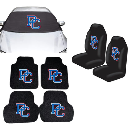 Presbyterian Blue Hose NCAA Car Front Windshield Cover Seat Cover Floor Mats